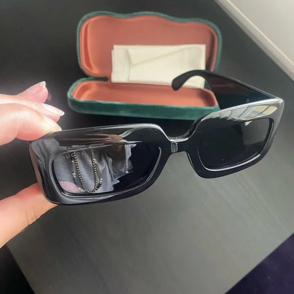 Gucci Black/Grey Rectangle Frame Sunglasses - GUCCI GG1425S - Picture 5 of 10